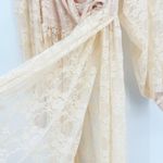 Womens Sheer Lace Off Shoulder Maternity Pregnancy Photoshoot Maxi Dress Size M Tan Size M Photo 6