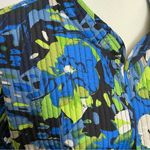 Maggie Barnes Jacket Reversible Lightweight Open Front Art To Wear Blue Green Photo 10