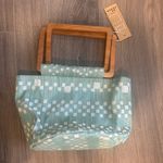 Small wooden handle bag Blue Photo 0