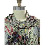 Doncaster Silks 100% Silk Blouse w/ Detachable scarf Tropical Green Print Sz 16 Photo 1