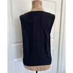 Madewell  Merino Wool-Silk Blend Boat-Neck Sleeveless Knit Sweater Top Black Sz M Photo 9