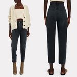 AGOLDE Riley High-Rise Straight Cropped Jeans Charcoal Black Womens Size 23 Photo 1