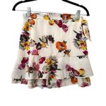 ZARA Floral Ruffled Tie Detail Mini Skirt XS Photo 1