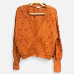 For Love & Lemons Florentina Button Down Cardigan in Ginger Small Orange Photo 4