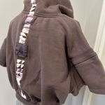 Free People Movement Dusty Brown Cropped Short Sleeve Boxy Hoodie. Size M Photo 7