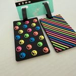 Y2K Retro Rainbow Peace Neon Suitcase Tags Travel 90s Colorful Luggage Tags New Black Photo 2