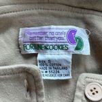 Y2K Vintage Fortune Cookie Quilted Hoodie Sweatshirt Jacket Cropped Tan Small Photo 1