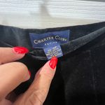 Charter Club Petite Black Velvet Pants Soft Elastic Waist Loungewear Photo 3
