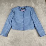 J.Crew  Louisa Lady Jacket Blazer in Sequin Tweed Blue Size 4 Photo 1