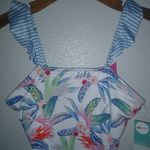 Oasis  M White Tropical One Piece Swim Suit New! Photo 1