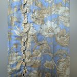 Rebecca Taylor Short Sleeve Satin Leaf Floral 100% Cotton Maxi Dress Size 8 Photo 4