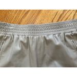 BCBGMAXAZRIA BCBGMAXAXRIA Faux leather khaki joggers M Seamed legs 2 pockets Elastic waist Photo 5