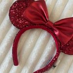 Disney  Parks Red Sequin Minnie Ears with Bow Photo 2