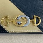 Gucci  Calfskin Diagonal Striped Zumi Chain Wallet - Black Beige - Preloved Photo 3
