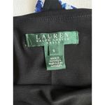 Ralph Lauren Lauren  Sz: 6 Black Blue Floral Side Ruched Stretch Dress  (b24) Photo 4