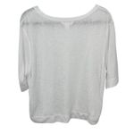 Athleta  White Linen Blend Boxy Cropped T Shirt Top Womens Size Large Breezy Soft Photo 1