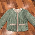 CAbi  women’s green tween jacket zip up, crop size 4,‎ spring, work, casual Photo 1
