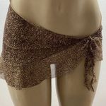 Diane Poitters Size S Mesh Leopard Print Mini Skirt. Made In Colombia. Preloved Tan Photo 1