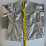 Vintage 90’s Y2k Metallic Silver Genuine Leather Short Jacket Size Large Photo 7