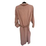 ZARA  Oversized Mauve Pink Shirt Long Sleeve Dress with Belt Size Large Photo 4