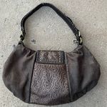 Donald Pliner Donald J Pliner Brown Leather Snake Print Studded Shoulder Bag Photo 2