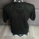 Lord and Taylor Black Knit Short Sleeve Top Size Petite Medium Photo 4