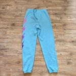 Aviator Nation   Bolt 4 Joggers Sweatpants Women's Size Medium Sky Blue Neon Pink Photo 1