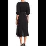 Good American Black Cheetah Print Wrap Midi Dress- Size 1 (2/4) Photo 1