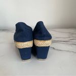 CL by Laundry  Navy Blue Open Toe Wedges Size 7M Photo 4