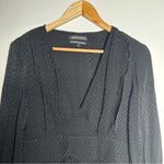 Something Navy  Black Jacquard Dot Long Sleeve Blouse Size Medium Photo 2