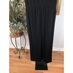 Chico’s Travelers 2P Black Sleeveless Wide Leg Jumpsuit Drape Neck Rhinestone Photo 5