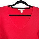 Banana Republic Bright Red Fitted V-neck Pullover Sweater Photo 1