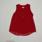 Charter Club  Sleeveless Button‎ Blouse Barn Red XS Photo 11