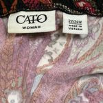 Cato Boho Western Side Fringe Maxi Skirt Plus Sz 22/24W Stretch Paisley Peacock Photo 3