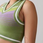 Urban Outfitters Randi Shrunken Sweater Vest Striped Size Small Green White Photo 3