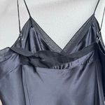 Kumi Kookoon 100% Silk Black Midi Slip Cocktail Romantic Strappy Dress SZ Large Photo 7