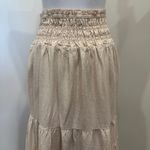 Wildfox  Beige Louisa Tiered Maxi Skirt Linen Blend Boho Cottage Peasant Prairie Photo 6