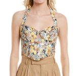 ASTR New The Label Flirty Floral Stretch Smocked Halter Women’s Tank Top XL Photo 0