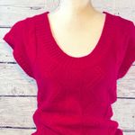 OP  Sweater Vintage 90's Cableknit Tunic Short Sleeve Magenta-M Photo 1