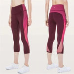 Lululemon Women's Size 4 Red Violet Colour Me Ombré Crop Leggings Photo 1