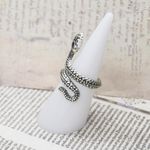 Edgy Snake Wrap Ring Silver Photo 2