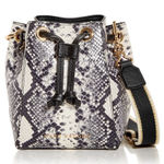 Marc Jacobs Bucket Snake Embossed Leather Crossbody Black White Gold Hardware Photo 0