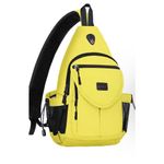 MOSISO Yellow Sling Backpack Anti Theft Hiking NEW Water Bottle Pocket Photo 7
