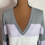 Nation Ltd Jolie striped alpaca and cotton blend deep v-neck sweater size XS Photo 5