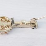 Vintage Brooch / Vintage Pin Mother of Pearl Banjo 1.5" Photo 6