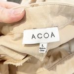 ACOA High Rise Wide Leg Cargo Pants Khaki Tan Large Photo 2