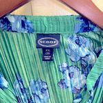 XXL scoop 20 green blue flower pleated long dress Photo 3