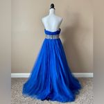 BLUSH BY ALEXIA | Blue Strapless Rhinestone Embellished Ball Down Sz 10 Photo 5