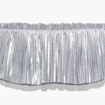 Savagexfenty New Savage x Fenty Pleated Lamé Bandeau Spaced Out Metallic Silver Bralette Photo 2