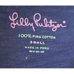 Lilly Pulitzer Women's Dress Shirt Crew Neck 3/4 Sleeves Pima Cotton Blue Small Photo 4